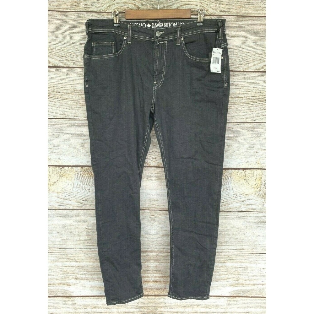 Buffalo David‎ Bitton Jeans Mens 36X32 Faded Wash Grey Max X Skinny Stretch New